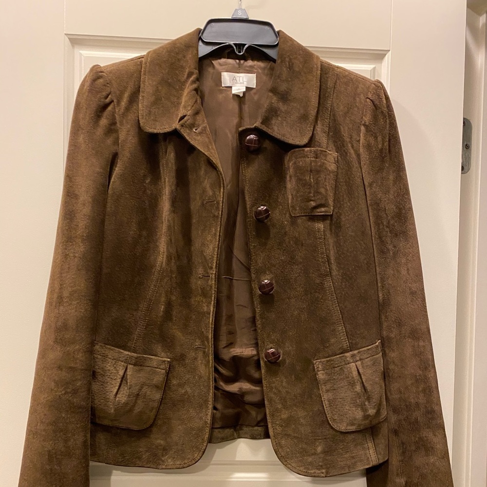 Brown Suede Leather Jacket by ATL Studio